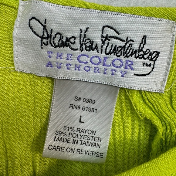 Diane Von Furstenberg Short Sleeve Gauze Midi Dress Womens SZ Large Multi Color - Picture 3 of 9